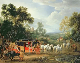 Louis XIV (1638-1715) dans son carrosse d